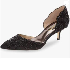 XYD Elegant Black Beaded Heels